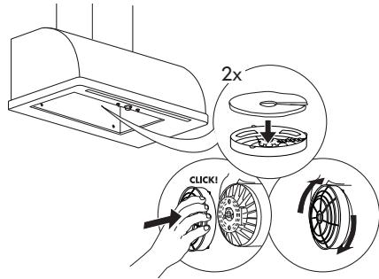 IKEA FULLSTANDIG 703.893.37 - Charcoal filter maintenance (if the hood is installed in recirculation installation) - 1