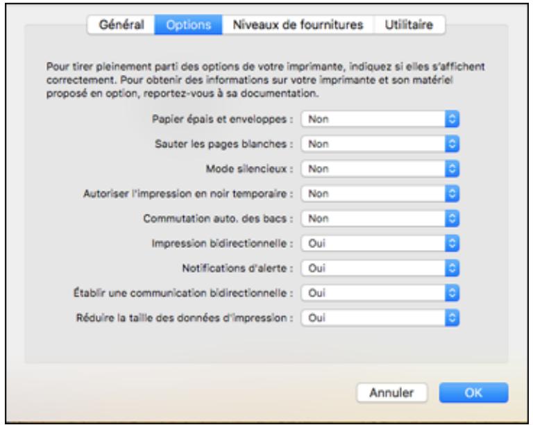 EPSON WF-7840 - Sélection des préférences d'impression - mac - 1