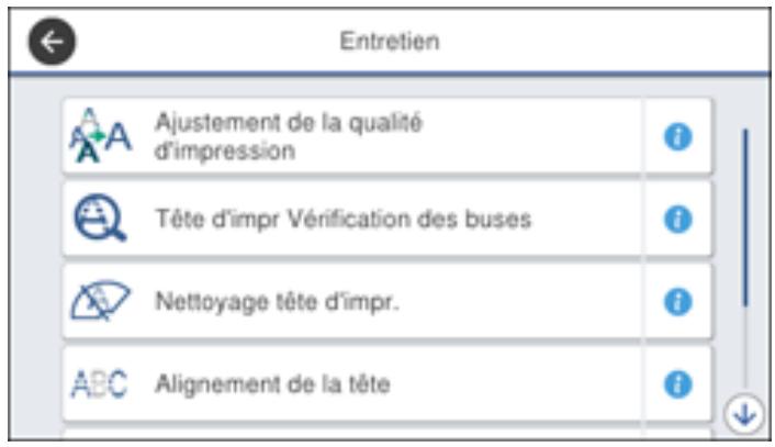 EPSON WF-7840 - Ajustement de la qualité d'impression en utilisant le panneau de commande - 1