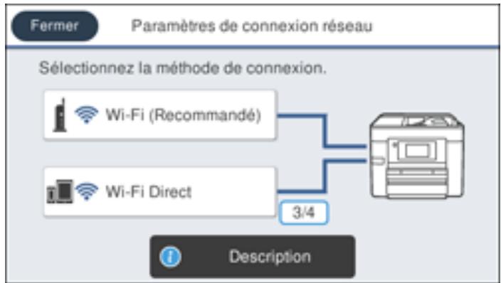 EPSON WF-7840 - Utilisation de la fonction WPS pour établir une connexion à un réseau - 1