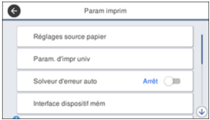 EPSON WF-7840 - Sélection des paramètres de source papier par défaut - 1