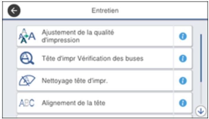 EPSON WF-7840 - Alignement de la tête d'impression en utilisant le panneau de commande - 1
