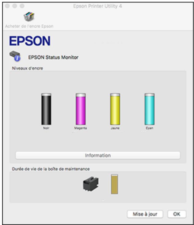 EPSON WF-7840 - Vérification de l'état des cartouches et du boîtier de maintenance - Mac - 1