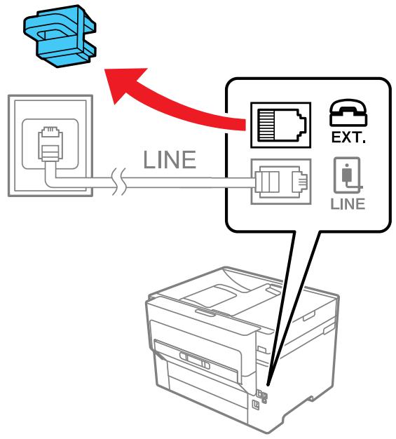 EPSON WF-7840 - Connexion d'un téléphone ou d'un répondeur - 3