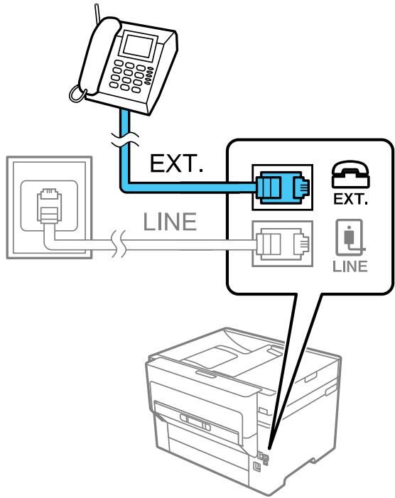 EPSON WF-7840 - Connexion d'un téléphone ou d'un répondeur - 4