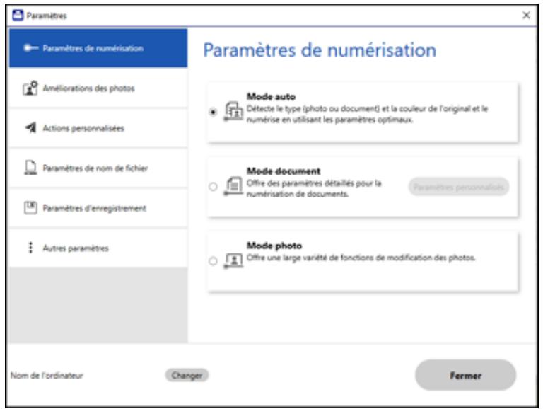 EPSON WF-7840 - Modification des paramètres de numérisation - 1