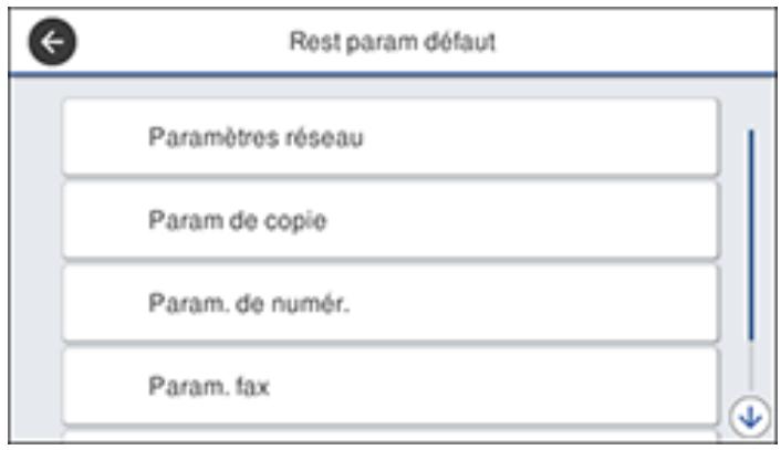 EPSON WF-7840 - Réinitialiser les paramètres par défaut du panneau de commande - 1