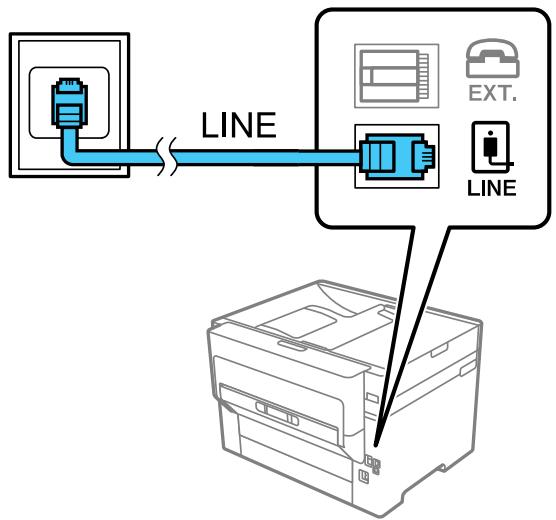 EPSON WF-7840 - Connexion d'un téléphone ou d'un répondeur - 1
