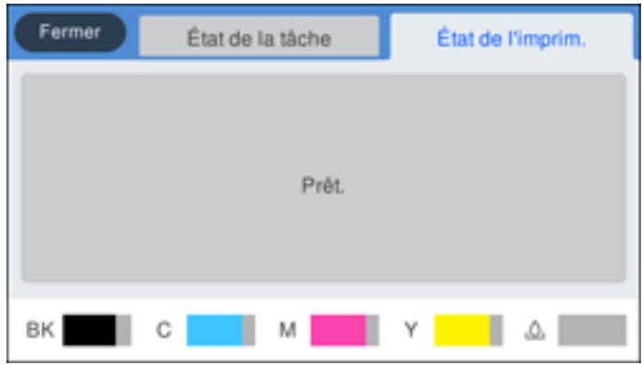 EPSON WF-7840 - Vérification de l'état des cartouches et du boîtier de maintenance sur l'écran ACL - 1