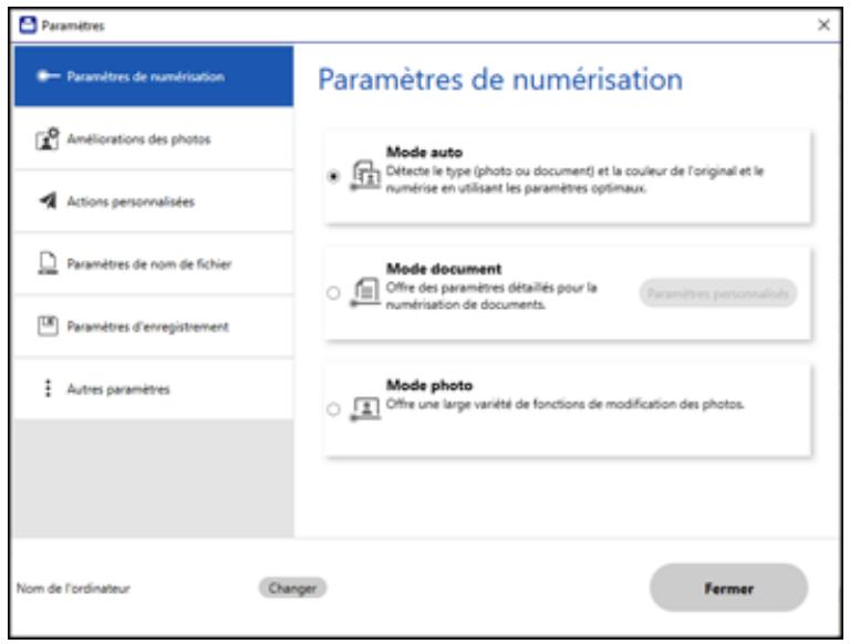 EPSON WF-7840 - Modification des paramètres de numérisation - 3