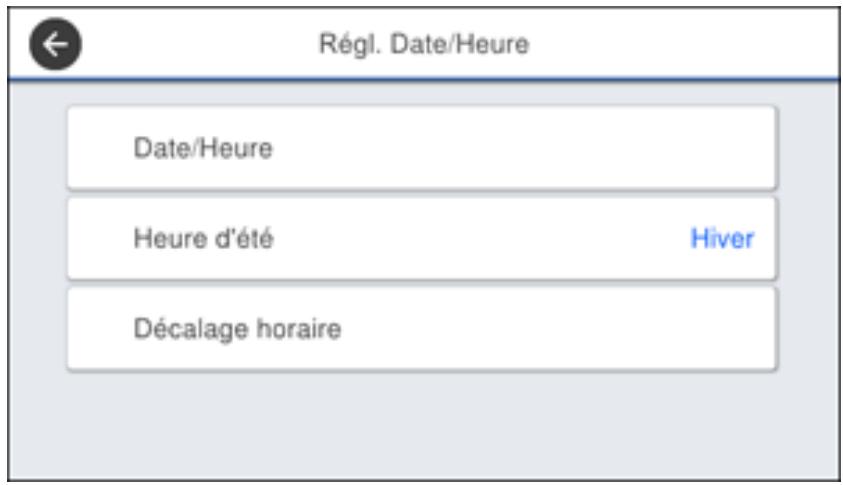 EPSON WF-7840 - Sélection de la date et de l'heure - 1