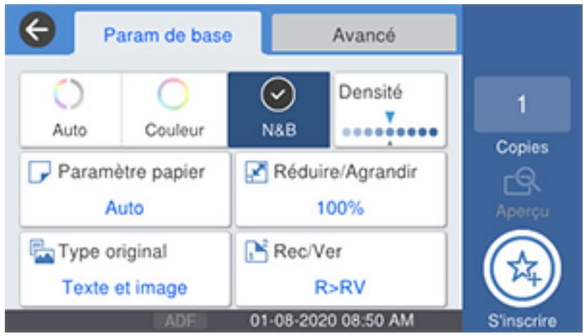 EPSON WF-7840 - Utilisation des paramètres prédéfinis - 2