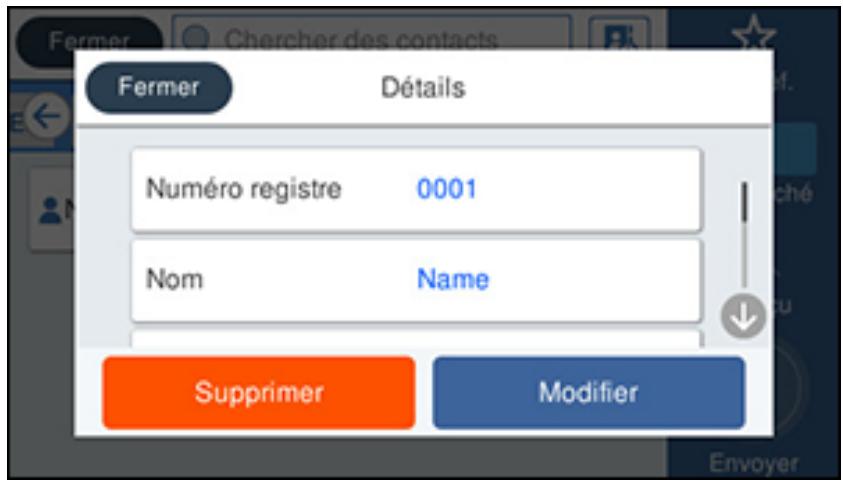 EPSON WF-7840 - Modification ou suppression d'un contact - 2