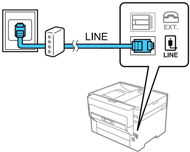 EPSON WF-7840 - Connexion d'un téléphone ou d'un répondeur - 2