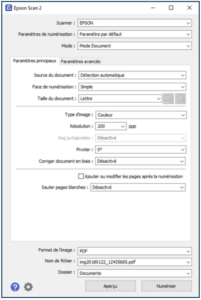EPSON WF-7840 - Lancement d'une numérisation en utilisant l'icône epson scan 2 - 1