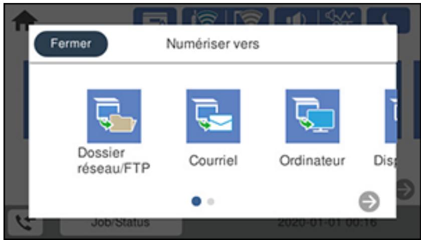 EPSON WF-7840 - Lancement d'une numérisation à partir du panneau de commande du produit - 1