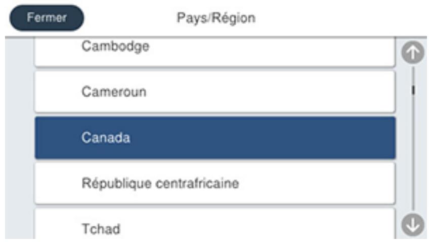 EPSON WF-7840 - Sélection de votre pays ou région - 1