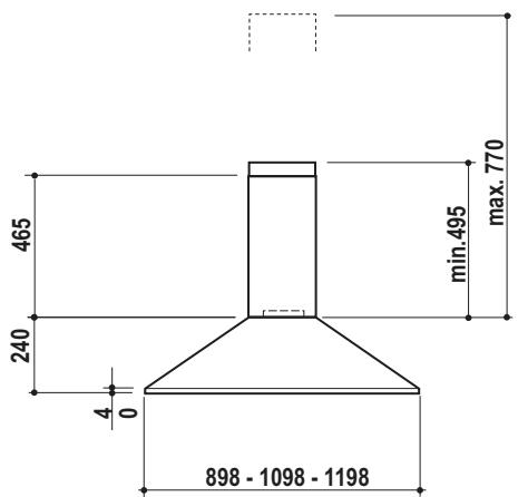 RANGEMASTER CHIMNEY HOOD - Encombrement - 1