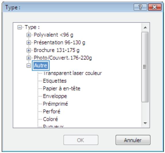 HP M750XH - Sélectionner le type de papier (windows) - 5