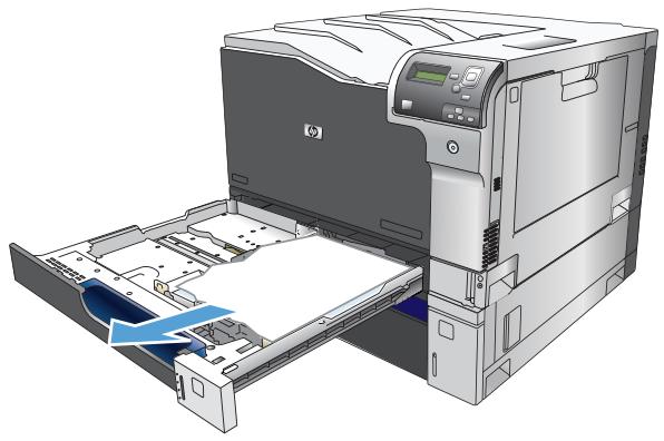 HP M750XH - Suppression des bourrages des bacs 2 et 3, ou des bacs optionnels - 1