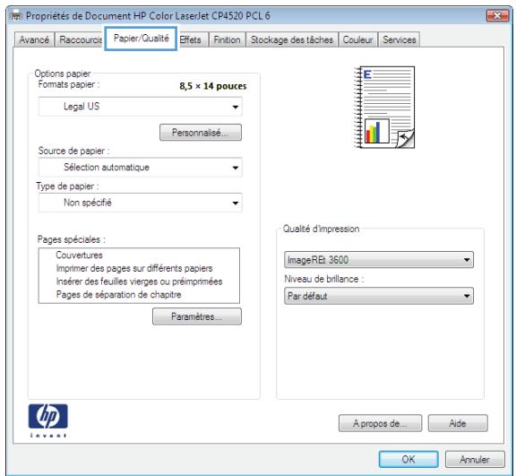 HP M750XH - Imprimer la première ou la dernière page sur un papier différent (Windows) - 2