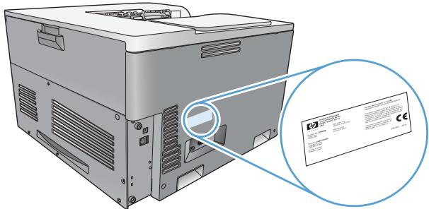 HP M750XH - Emplacement des numéros de série et de modèle - 1