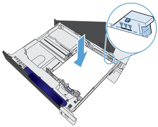 HP M750XH - Chargement des bacs 2 et 3 et des bacs optionnels 4, 5 et 6 avec un papier de format personnalisé - 3
