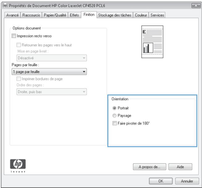 HP M750XH - Sélectionner l'orientation de la page (windows) - 3