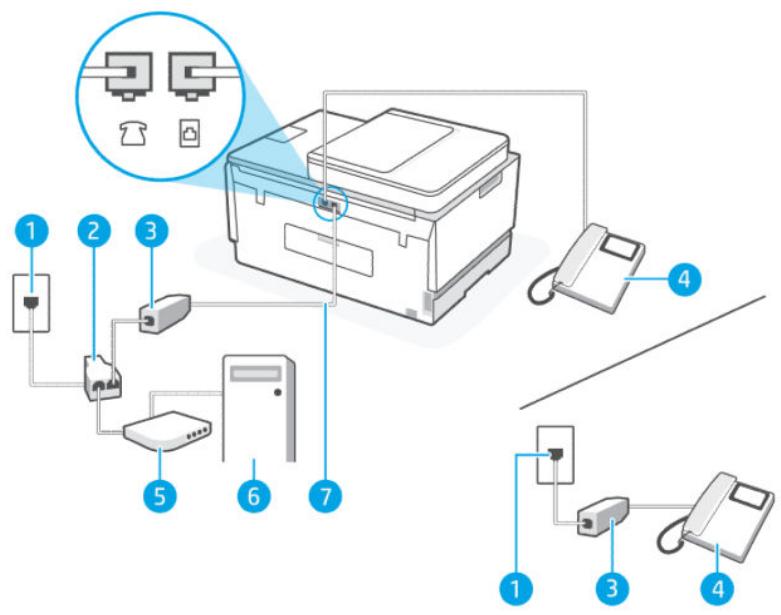 HP SMART TANK PLUS 7605 - Répondeur/télécopieur partages avec un modem d'ordinateur DSL/ADSL - 1