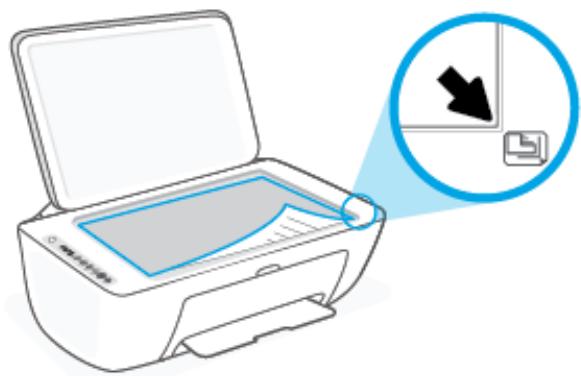HP DESKJET 2710E - Positionnement d'un original sur la vitre du scanner - 2