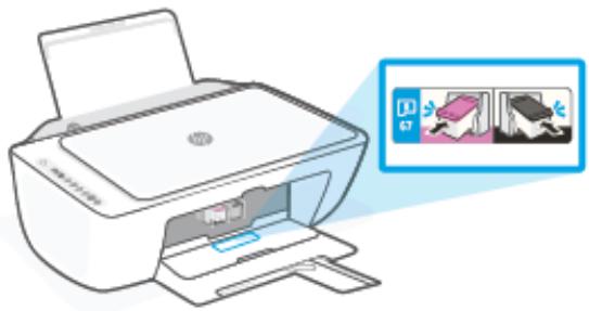 HP DESKJET 2710E - Localisation du numéro de cartouche sur l'imprimante - 1