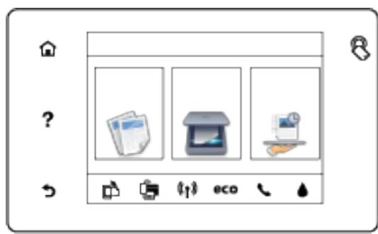 HP OFFICEJET 5742 - Icones de l'écran du panneau de commande - 1