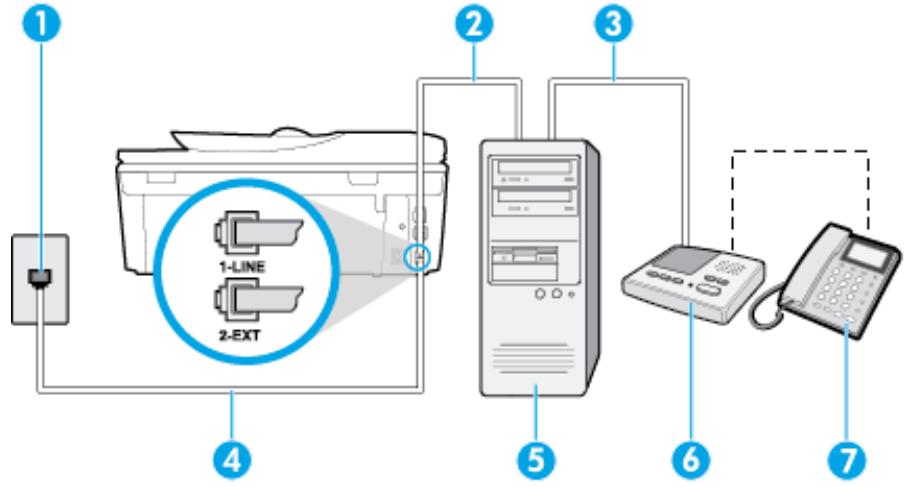 HP OFFICEJET 5742 - Ligne voix/télécopie partagée avec un modem et un répondeur - 3