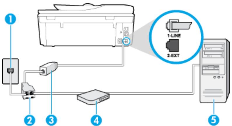 HP OFFICEJET 5742 - Configurer l'imprimante avec un modem d'ordinateur DSL/ADSL - 1