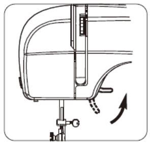 THOMSON CREATION MC20 - Soulevez le pied presseur et l'iguille avant de retirer le tissu. - 1
