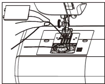 THOMSON CREATION MC20 - Tirez la boucle du fil de la canette au-dessus des griffes d'entrainment. - 1