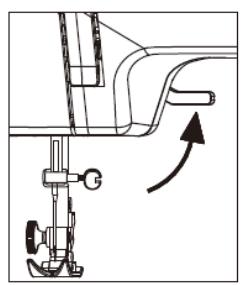 THOMSON CREATION MC20 - Placez votre tissu sous le pied presseur relevé et l'aiguille. - 2
