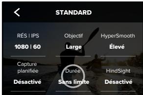GOPRO HERO 10 - Configuration de la durée de capture - 2