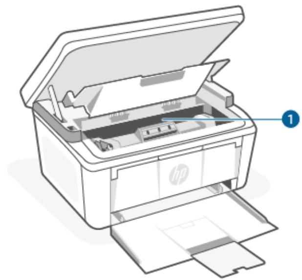 HP M140WE - Emplacements des bourges papier - 1