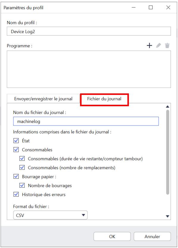 BROTHER MFC-J6957DW - Créer un profil de journal du périphérique - 4