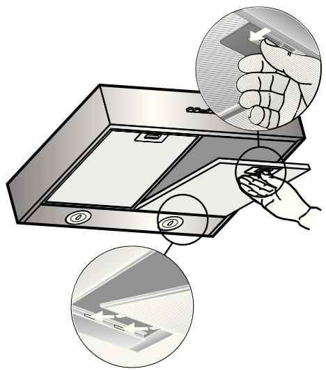 BOSCH DHU665E - Desmontar y montar los filtros metalicos antigrasa: - 1