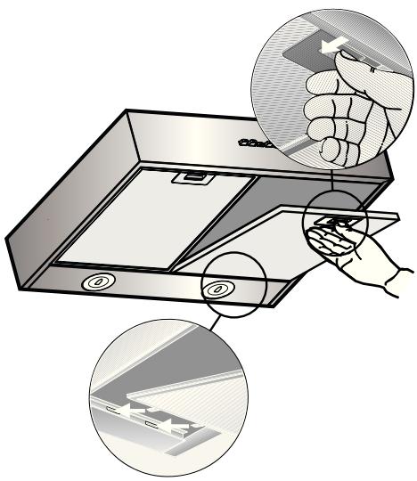 BOSCH DHU665E - Metalen vetfilters verwijderen en invoeren: - 1