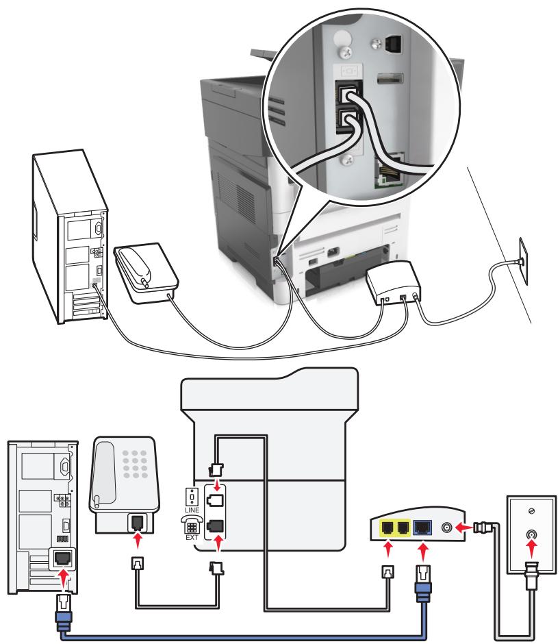 LEXMARK MX611D - Configuration 1 : l'imprimante est directement connectée à un modem câble - 1