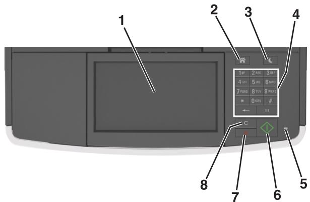 LEXMARK MX611D - Utilisation du panneau de commandes de l'imprimante - 1