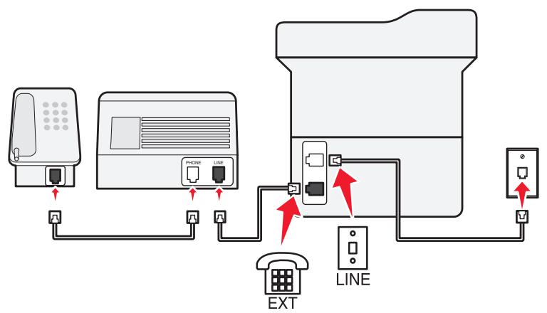LEXMARK MX611D - Configuration 2 : l'imprimante partage la ligne avec un répondeur - 2