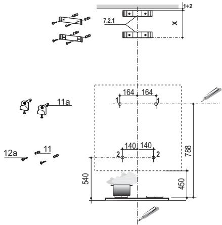 FRANKE FST 770 XS - Perçage de la paroi et fixation des supports - 1