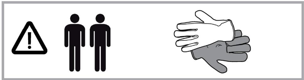 Warning symbols and hand gesture illustration showing warning, person, and hand interaction