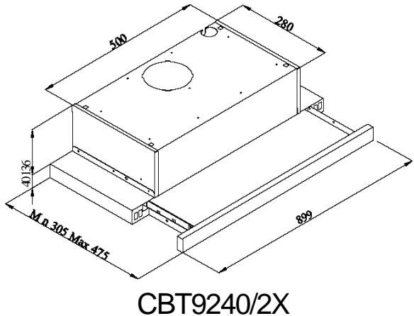 CANDY CBT9240X - TECHNICAL DRAWING - 1