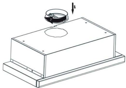 CANDY CBT9240X - druhý koniec rúry do otvorukomína na stene. Obrázok 5 - 1