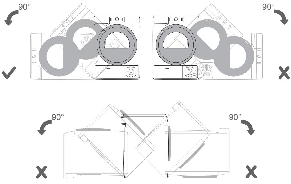 GORENJE DE82G - Ouverture du hublot du sèche-linge (vue de dessus) - 2